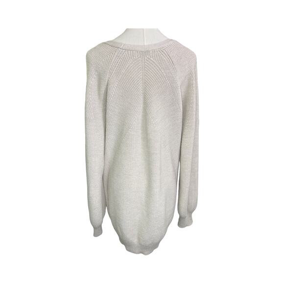 Athleta XL Merino Wool Blend Sweater V-Neck Knit Pullover Beige Tan Lightweight - Picture 5 of 8